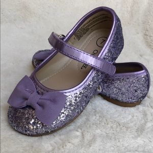 Cherokee Purple Glitter Bow Mary Jane Shoes size 7